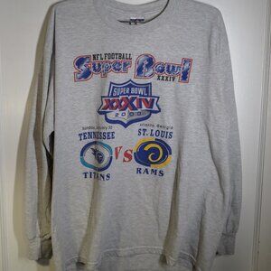 VINTAGE 99-00 NFL Super Bowl XXXIV Long Sleeve Tee | Rams v Titans | Mens L